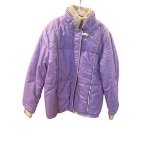 Vintage Cloud 9 Purple Puffer Jacket Coat Kids Medium Made Hong Kong